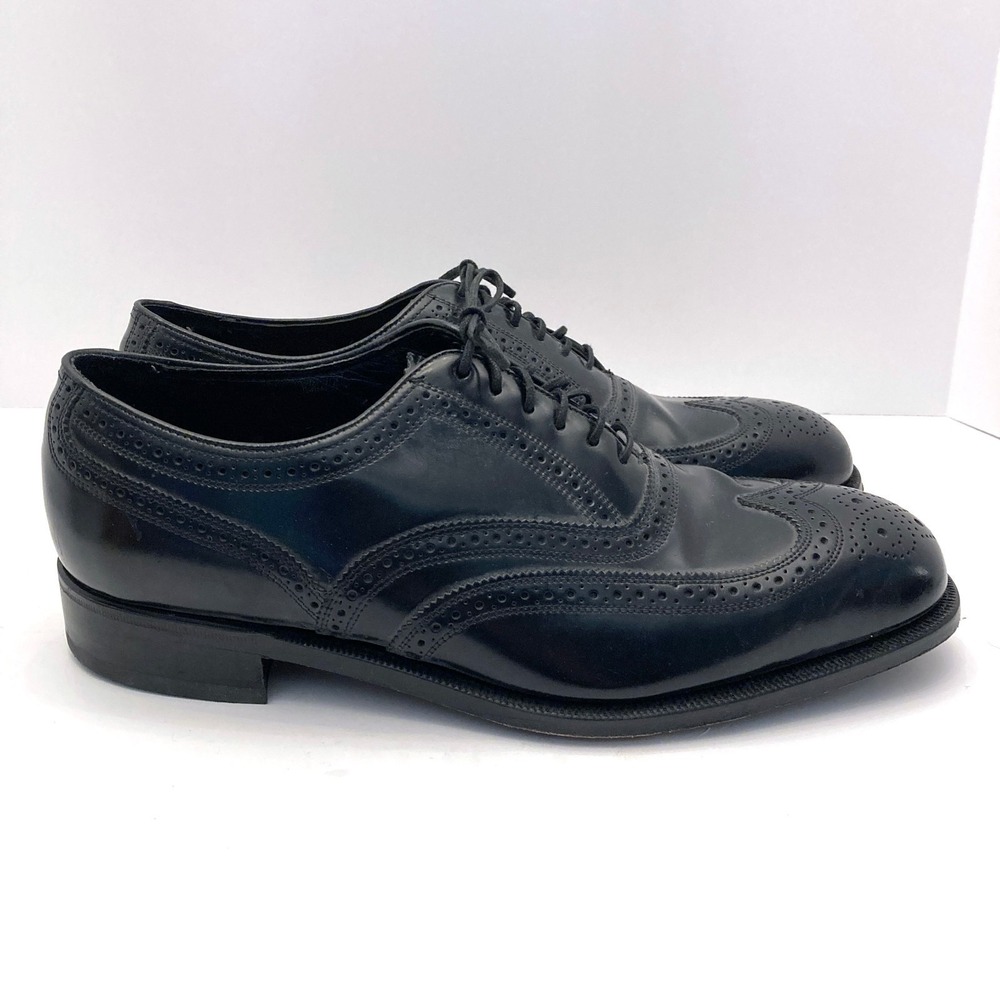 Florsheim Lexington Black Leather Wingtips 17066-01 Mens 11.5 D Oxfords Lace Up - Picture 3 of 8